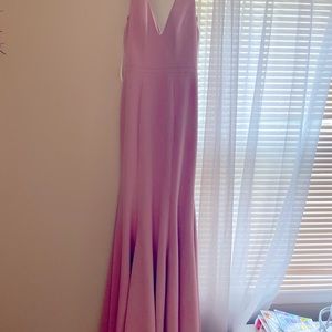 Long pink azazie dress